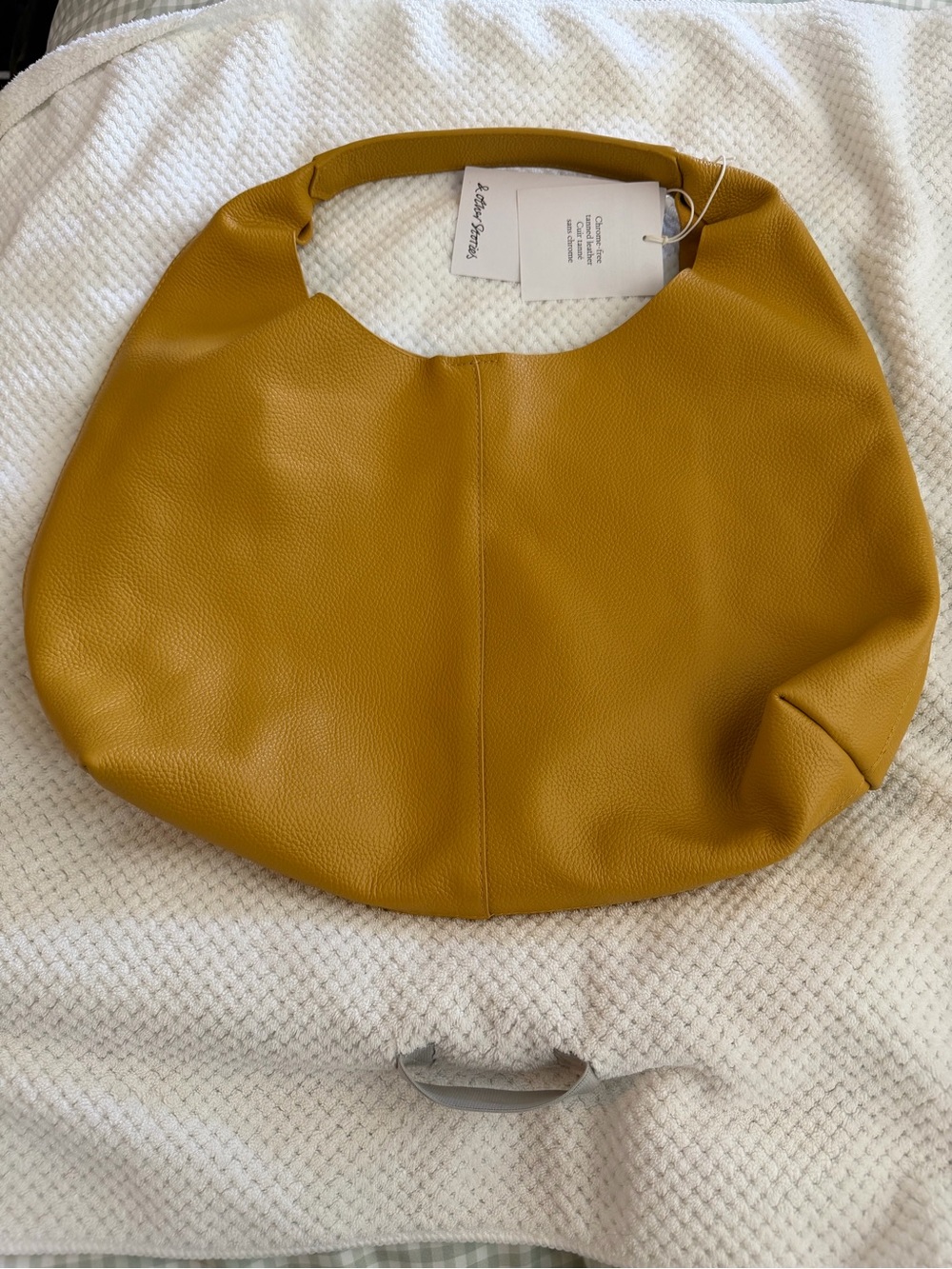 & Other Stories Mustard Leather Shoulder Hobo Bag
